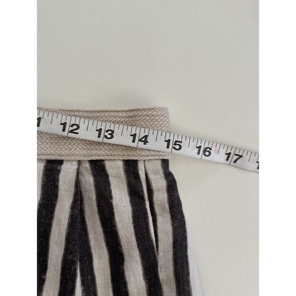 Ann Taylor LOFT 100% Linen Striped Skirt Knee Length Size 4 Classic with Pockets - Picture 7 of 9